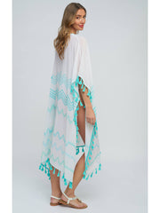 Pia Rossini Kyana Maxi Coverup in Turquoise, view 2, click to see full size