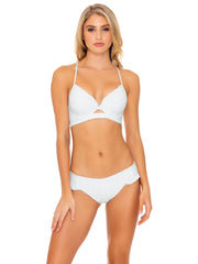 Luli Fama Ruffle Cut Out Underwire Top Bride White, view 1, click to see full size