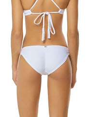 PQ Swim Water Lily Basic Ruched Full Bottom White, view 2, click to see full size