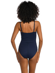 La Blanca Island Goddess Lingerie Maillot in Indigo, view 2, click to see full size