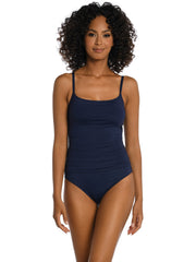 La Blanca Island Goddess Lingerie Maillot in Indigo, view 1, click to see full size