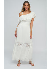 Pia Rossini Laguna Maxi Dress in White, view 1, click to see full size