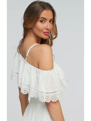 Pia Rossini Laguna Maxi Dress in White, view 4, click to see full size