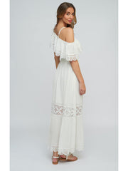Pia Rossini Laguna Maxi Dress in White, view 2, click to see full size