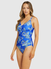 Baku Coral Coast D/E Underwire One Piece in Azure, view 3, click to see full size
