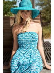 Pia Rossini Marina Maxi Dress in Blue, view 3, click to see full size