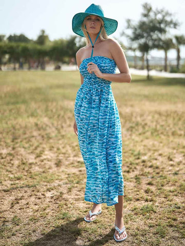 Pia Rossini Marina Maxi Dress in Blue