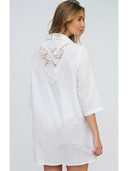 Pia Rossini Ola Beach Shirt in White, view 2, click to see full size