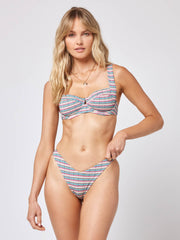 L*Space Pique Stripe Cabana Bitsy Bottom In Vista Dreams, view 4, click to see full size