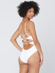 L*Space Gianna One Piece Classic in White, view 2, click to see full size