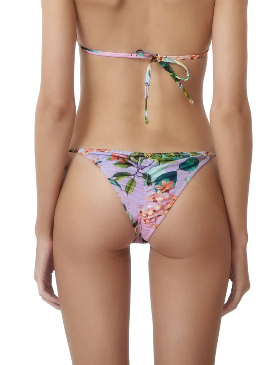 PQ Swim Ruched Tie Teeny Bottom in Lavender Oasis