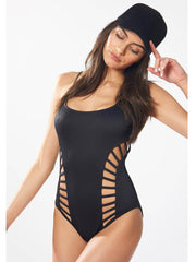 Red Carter Brittany One Piece Black, view 3, click to see full size