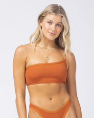 L*Space Ribbed Axel Top In Amber, view 1, click to see full size