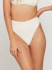 L*Space Ridin' High Frenchi High Waist Bottom Cream, view 1, click to see full size