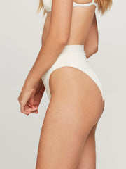 L*Space Ridin' High Frenchi High Waist Bottom Cream, view 3, click to see full size