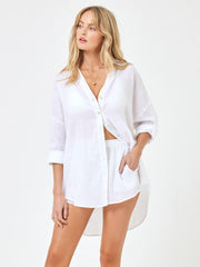 L*Space Rio Tunic In White, view 4, click to see full size