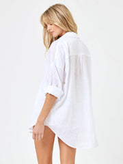 L*Space Rio Tunic In White, view 3, click to see full size