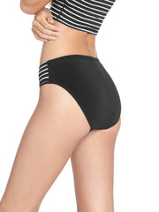 Robin Piccone Sailor High Waist Bottom Black/White, view 2, click to see full size
