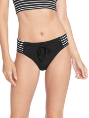 Robin Piccone Sailor High Waist Bottom Black/White, view 1, click to see full size