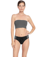 Robin Piccone Sailor High Waist Bottom Black/White, view 3, click to see full size