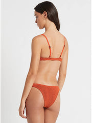 Bond-eye Lissio Crop in Coral Lurex, view 2, click to see full size