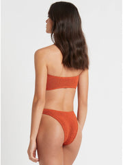 Bond-eye Thera One Piece in Coral Lurex, view 2, click to see full size