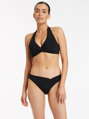 Jets Jetset D/DD Twist Front Halter In Black, view 4, click to see full size