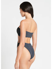 Bond-eye Lurex Thera One Piece in Navy, view 2, click to see full size