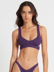 Bond-eye Nino Crop Top in Dahlia Shimmer, view 1, click to see full size