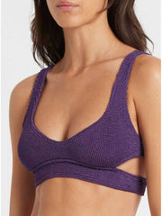 Bond-eye Nino Crop Top in Dahlia Shimmer, view 4, click to see full size