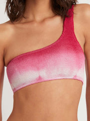 Bond-eye Samira One Shoulder Top in Hollywood Pink, view 1, click to see full size