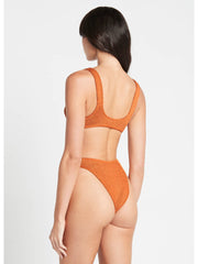 Bond-eye Shimmer Scout Crop Top in Burnt Orange, view 2, click to see full size