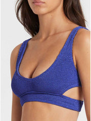 Bond-eye Nino Crop Top in Lapis Shimmer, view 4, click to see full size