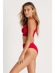 Bond-eye Sasha Crop Eco Top In Baywatch Red, view 4, click to see full size