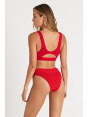 Bond-eye Sasha Crop Eco Top In Baywatch Red, view 2, click to see full size