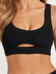 Bond-eye Sasha Crop Eco Top In Black, view 3, click to see full size