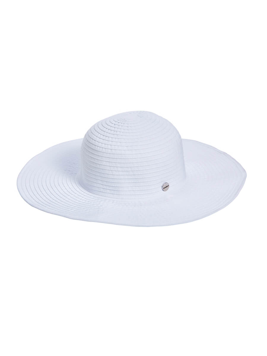 Seafolly Lizzy Ribbon Hat White