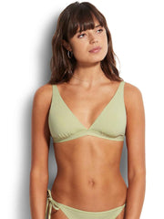 Seafolly Active Longline Triangle in Pear, view 1, click to see full size