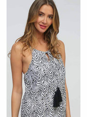 Pia Rossini Safari Maxi Dress in Black/White, view 3, click to see full size