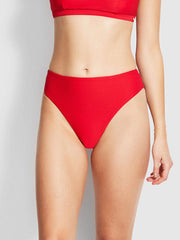 Seafolly Essentials High Waisted Bottom Chilli, view 1, click to see full size