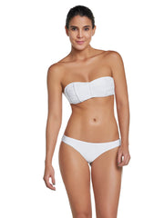 PQ Swim Water Lily Basic Ruched Teeny White, view 3, click to see full size