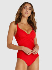 Baku Rococco Booster One Piece in Machine Red, view 1, click to see full size