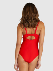 Baku Rococco Booster One Piece in Machine Red, view 2, click to see full size