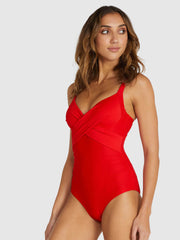 Baku Rococco Booster One Piece in Machine Red, view 3, click to see full size