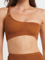 Bond-eye Samira Crop/Palmer Brief Bikini Set in Cedar, view 4, click to see full size
