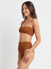 Bond-eye Samira Crop/Palmer Brief Bikini Set in Cedar, view 3, click to see full size