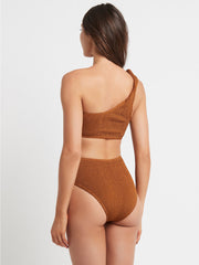 Bond-eye Samira Crop/Palmer Brief Bikini Set in Cedar, view 2, click to see full size