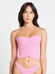 Bond-eye Shimmer Dara Tube Top/Skirt In Wild Rose, view 1, click to see full size