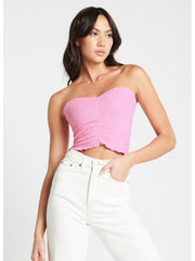 Bond-eye Shimmer Dara Tube Top/Skirt In Wild Rose, view 3, click to see full size