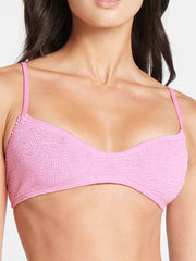 Bond-eye Shimmer Lissio Crop Top In Wild Rose, view 4, click to see full size
